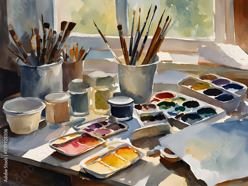 水彩画　絵の具