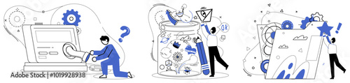 Financial forecasting vector illustration. Researching markets is map guiding businesses through labyrinth financial forecasting Improvement in earning is sweet fruit harvested from orchard meticulous