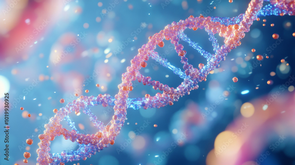 This illustration shows a DNA molecule, representing genetic engineering and gene editing. It highlights the microscopic structure of DNA and its use in biotechnology and chemistry. This illustration shows a DNA molecule, representing genetic engineering and gene editing. It highlights the microscopic structure of DNA and its use in biotechnology and chemistry.