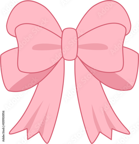 Cute pink ribbon coqquete for decoration and gift