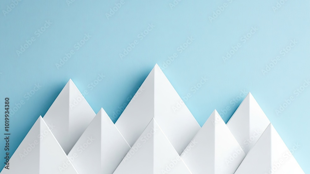 Abstract White Mountain Peaks on Soft Blue Background Abstract White Mountain Peaks on Soft Blue Background