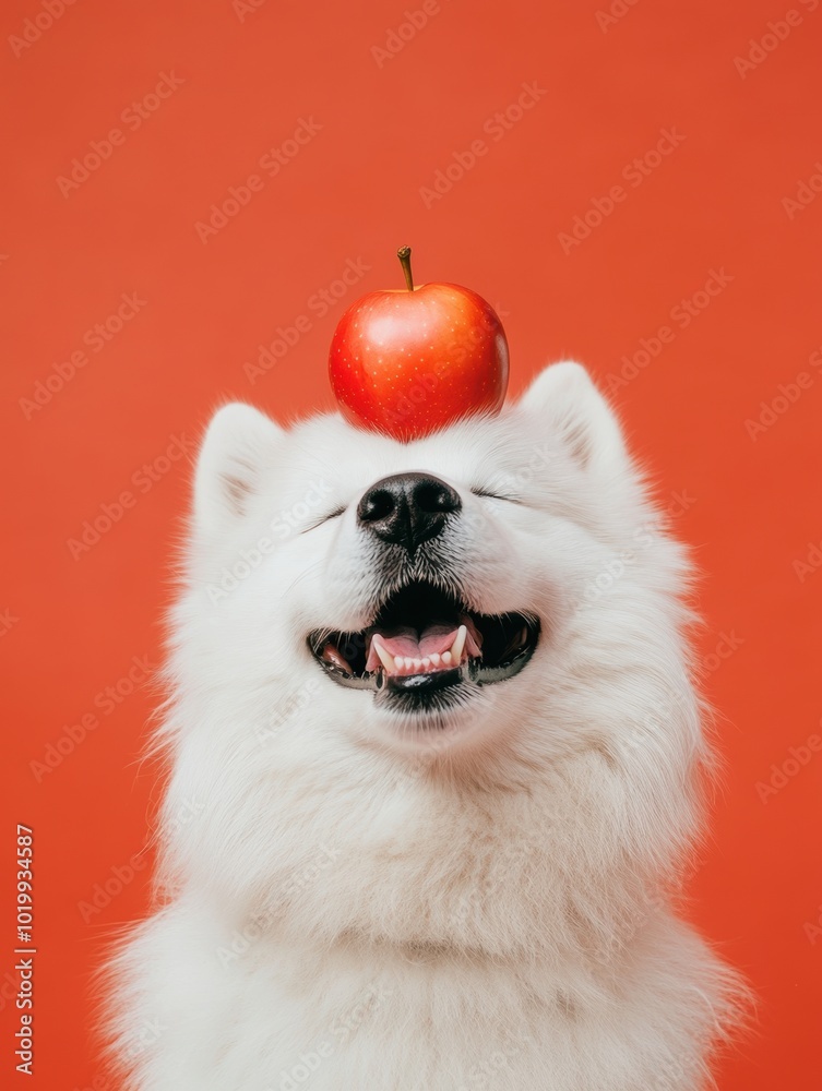 Dog with Apple on Head. Dog with Apple on Head.