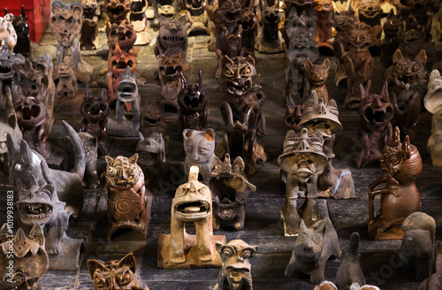 Closeup of the ancient Yunnan clay pottery 