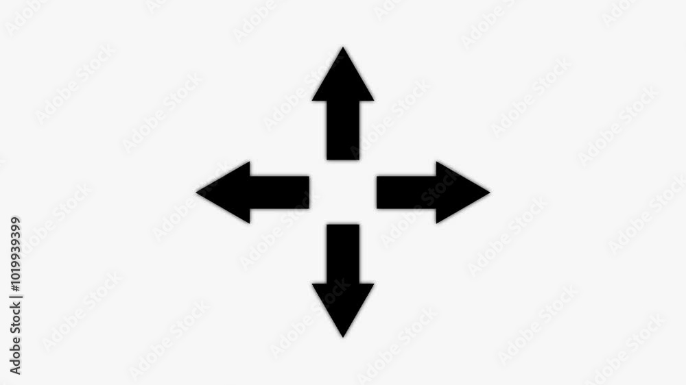 animation of arrows indicating up, down, right and left senses. animation of arrows indicating up, down, right and left senses.
