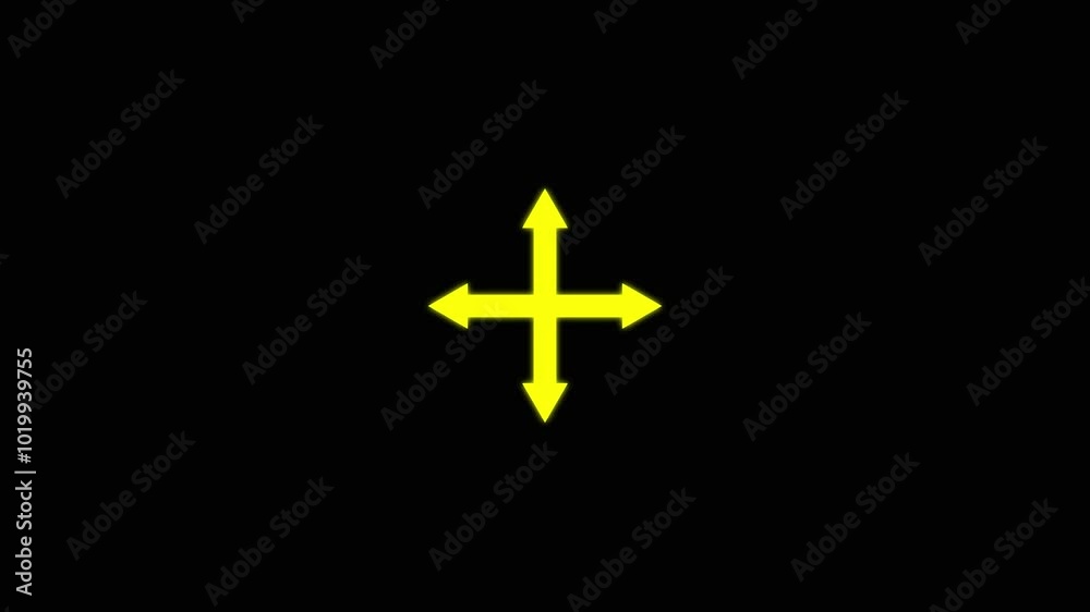 animation of arrows indicating up, down, right and left senses. animation of arrows indicating up, down, right and left senses.
