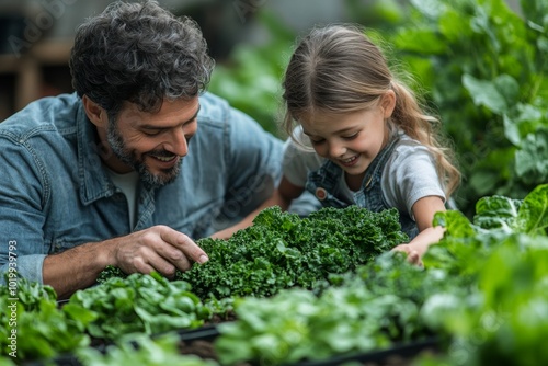A family tending to their vegetable garden. Generative AI