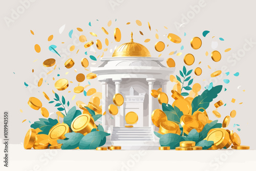 white background golden energy Wealth and Abundance