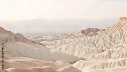 Magnificent scene of a beige mountain range with picturesque faraway peaks and strong National Day atmosphere. photo