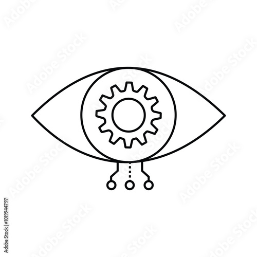 AI Vision Eye Technology Vector Icon Design, automation, visual intelligence, neural networks, digital vision