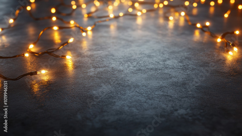 A dark background with a bunch of lights hanging from the ceiling