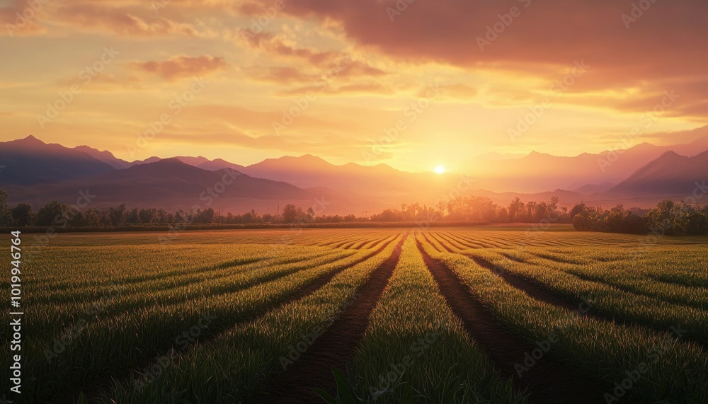 Obraz premium Sunset Field.