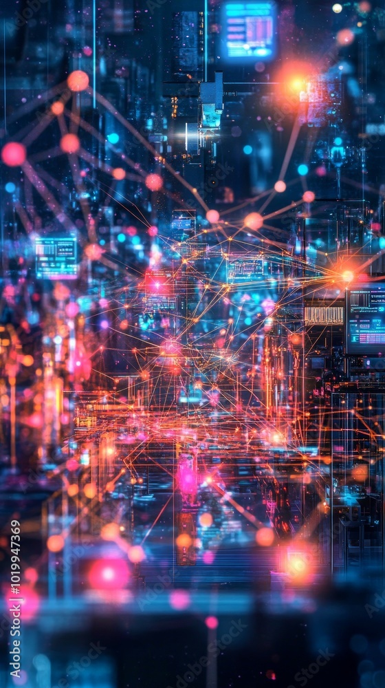 Obraz premium The Connected Factory, Digital Supply Chain Management
