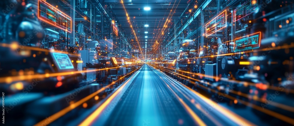 Fototapeta premium The Connected Factory, Digital Supply Chain Management