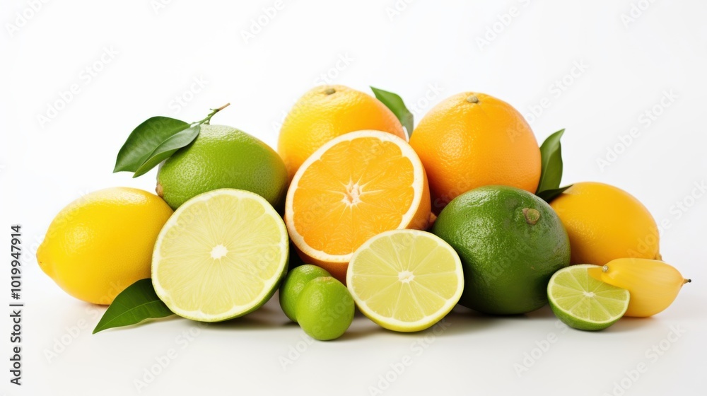 A vibrant assembly of citrus fruits—lemons, limes, and oranges—arranged to showcase fresh, tangy variety. A vibrant assembly of citrus fruits—lemons, limes, and oranges—arranged to showcase fresh, tangy variety.