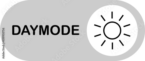 On toggle switch line button. day brightness switch toggle, light mode switch button, sun icon vector isolated on transparent background. Active in the settings of smart mobile device illustration.