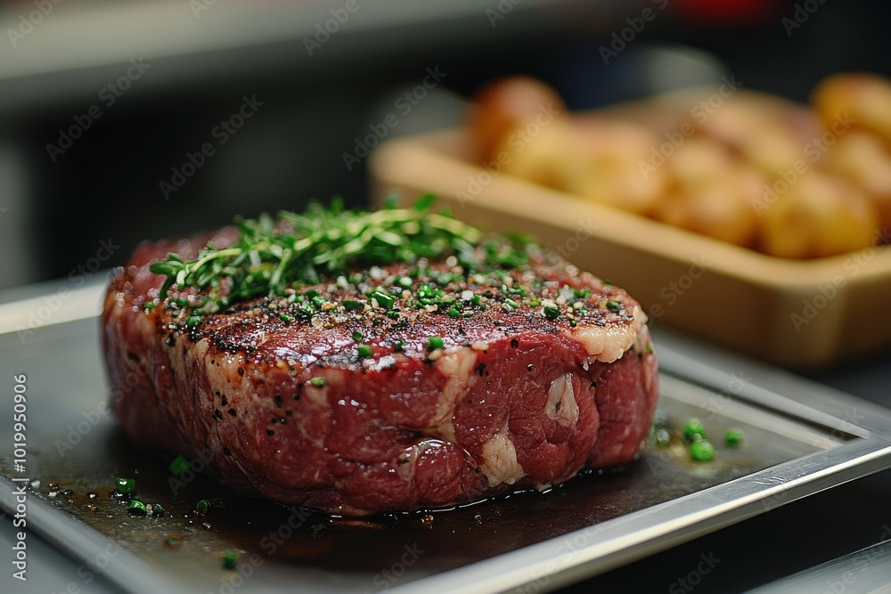 Chefs collaborating with food scientists to create lab-grown meat dishes, food innovation, alternative proteins. Generative AI Chefs collaborating with food scientists to create lab-grown meat dishes, food innovation, alternative proteins. Generative AI