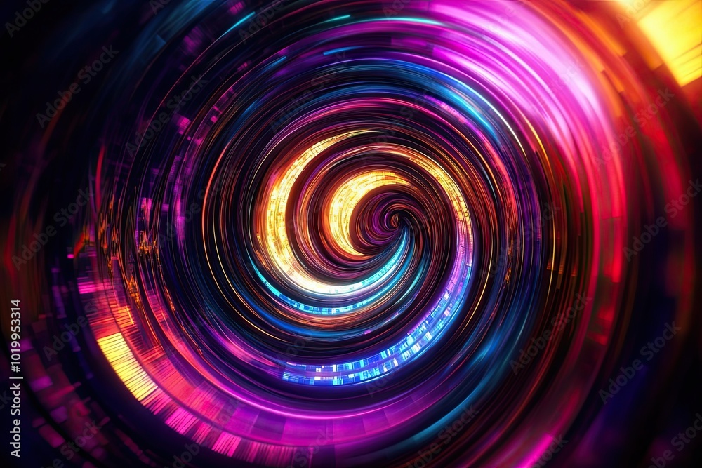 Abstract Swirling Neon Lights in Vibrant Colors Abstract Swirling Neon Lights in Vibrant Colors