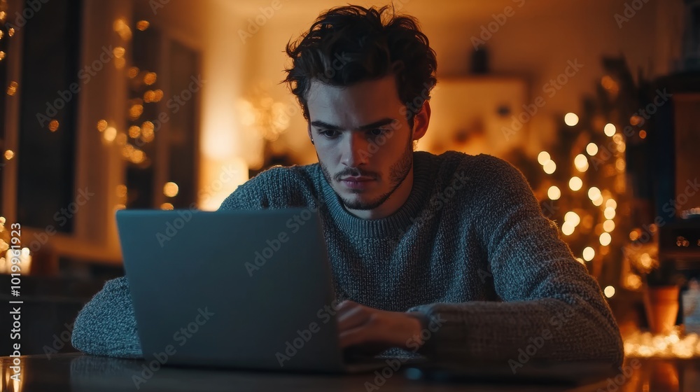 Man Working on Laptop. Man Working on Laptop.