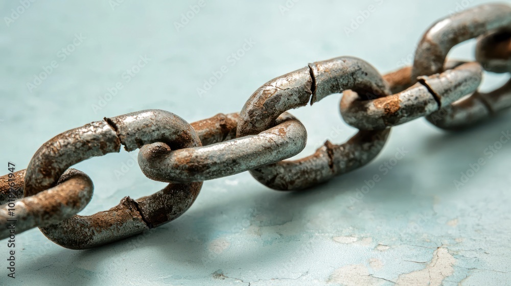 Fototapeta premium a broken chain, representing the concept of backsliding in personal growth