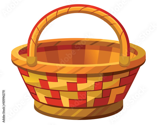 Wicker basket vector illustration isolated on a white background