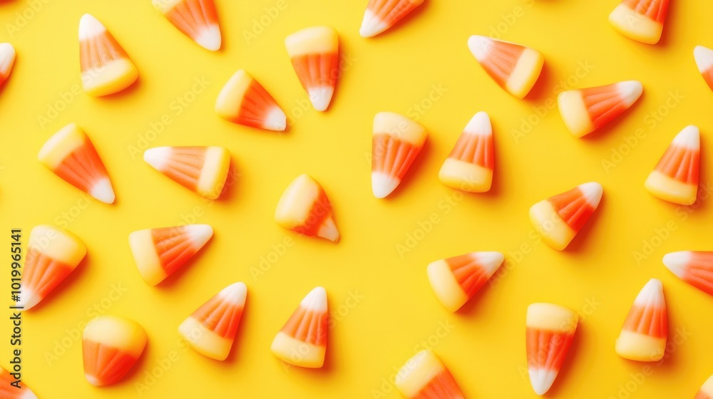 Vibrant candy corn on a plain background Vibrant candy corn on a plain background
