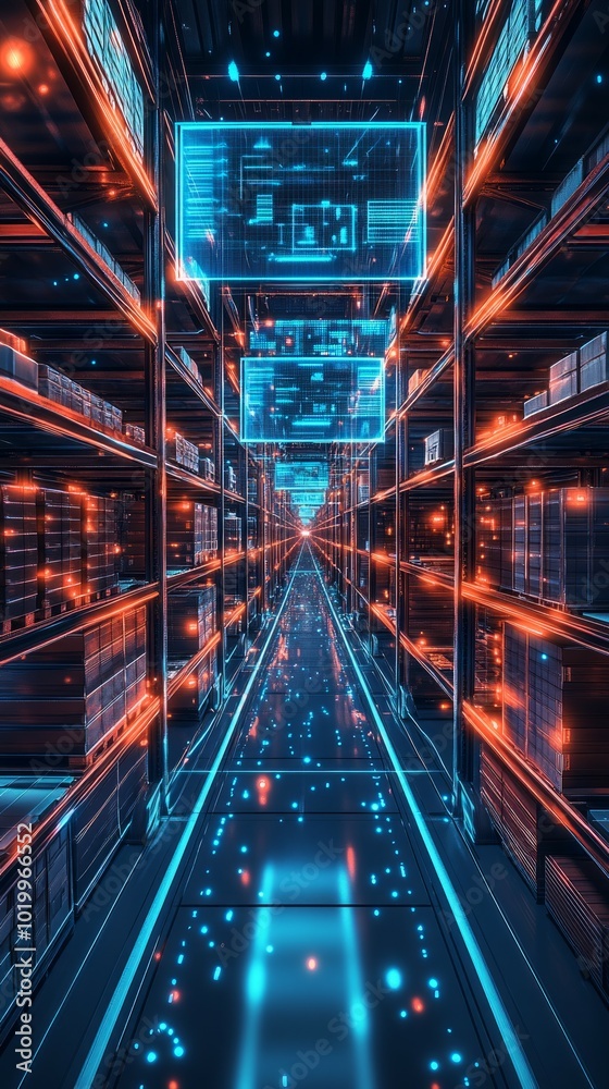 Fototapeta premium The Digital Inventory, Digital Supply Chain Management