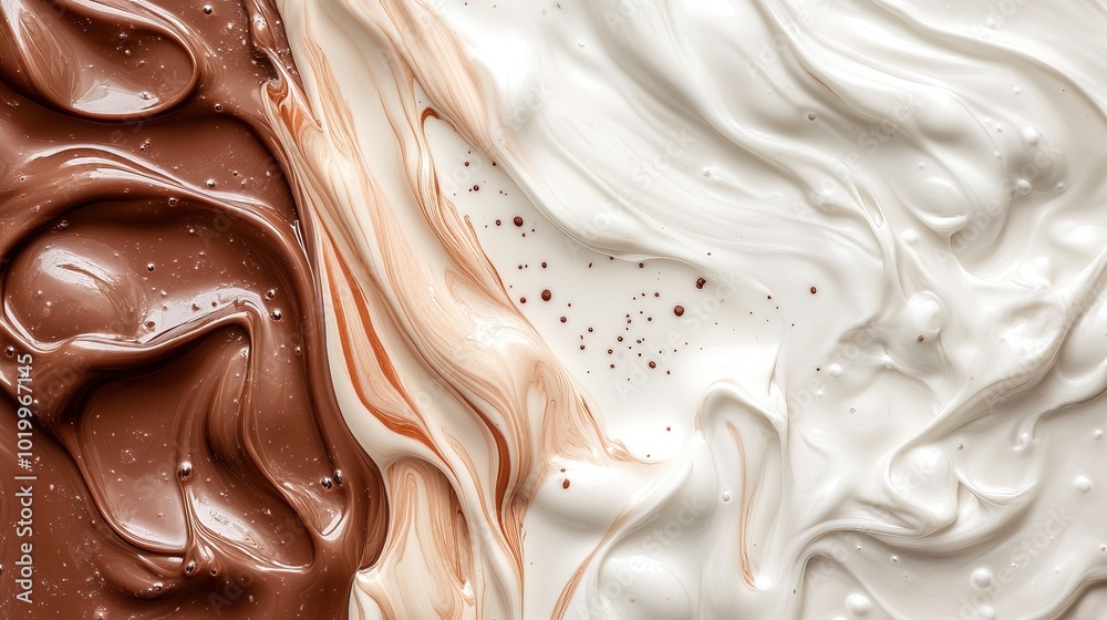 White and chocolate milk background 