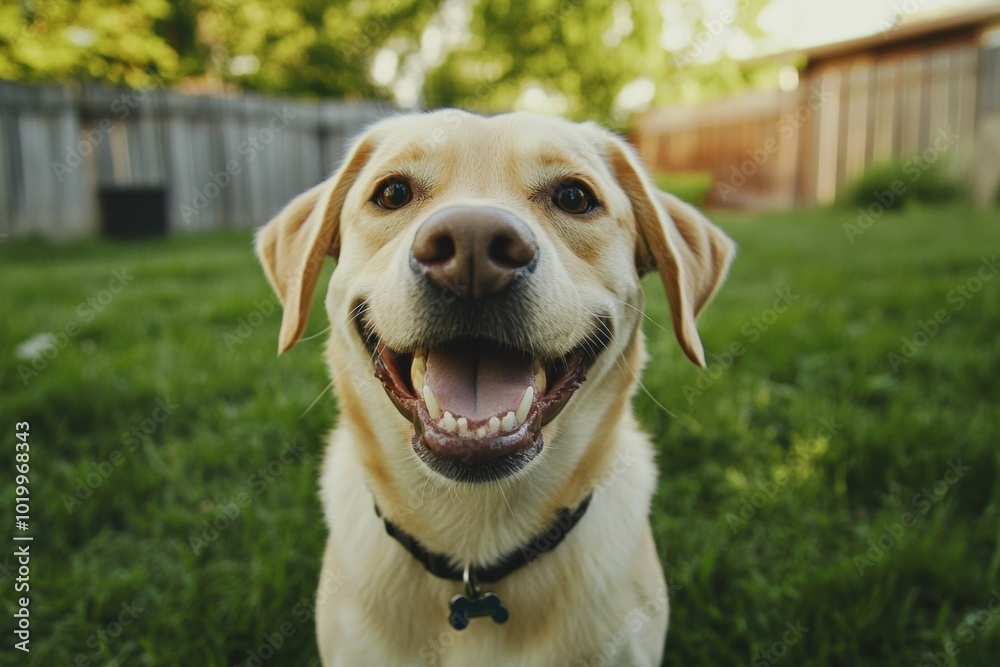 Happy Labrador Retriever.