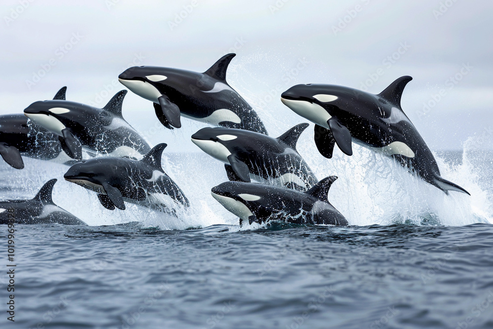 Obraz premium Fantastically beautiful majestic huge whale in ocean