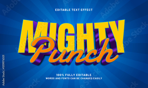 mighty punch editable text effects with a hero and kids theme