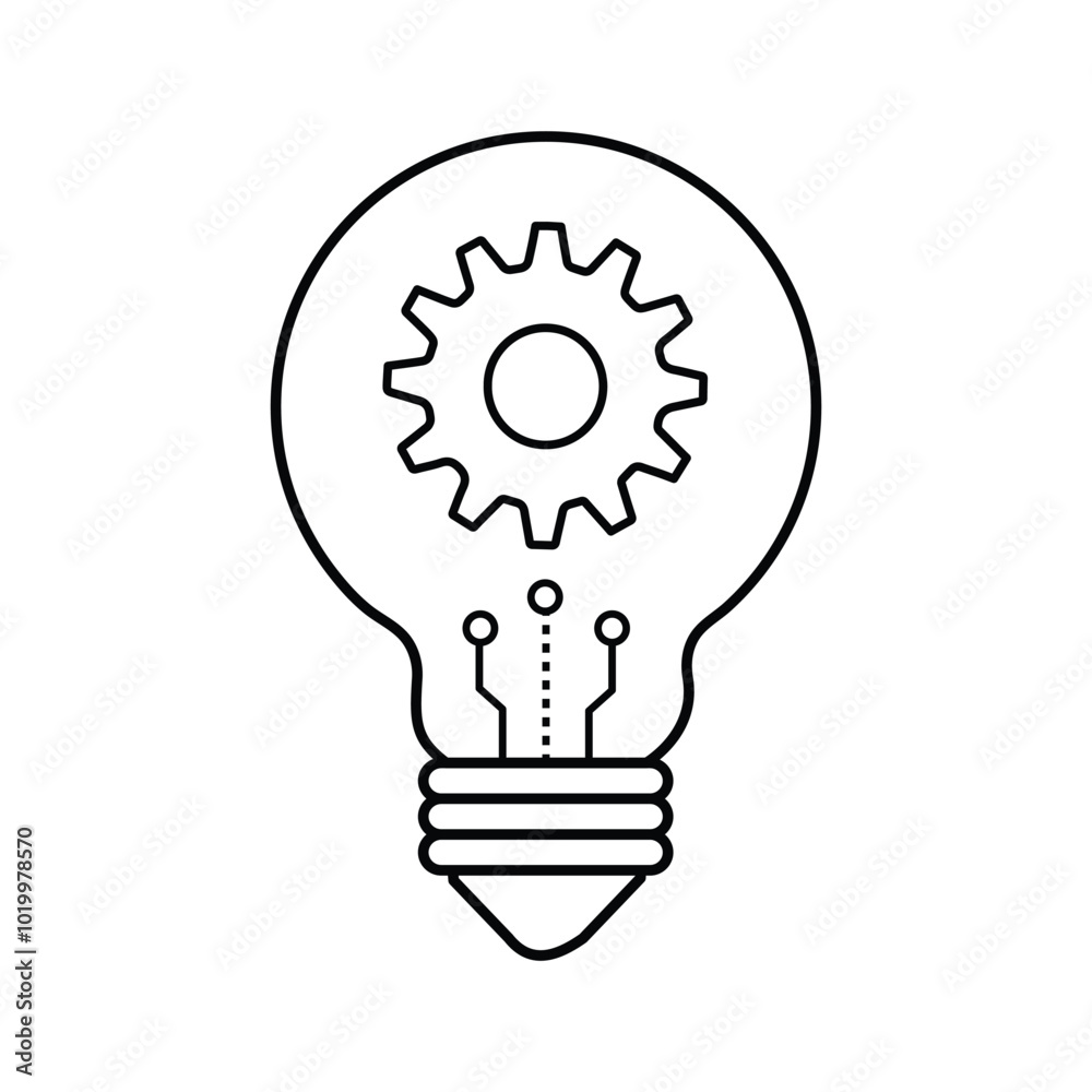 AI Innovation Process Bulb Vector Icon Design, creativity, digital innovation, AI solutions, safety in innovation, technology AI Innovation Process Bulb Vector Icon Design, creativity, digital innovation, AI solutions, safety in innovation, technology