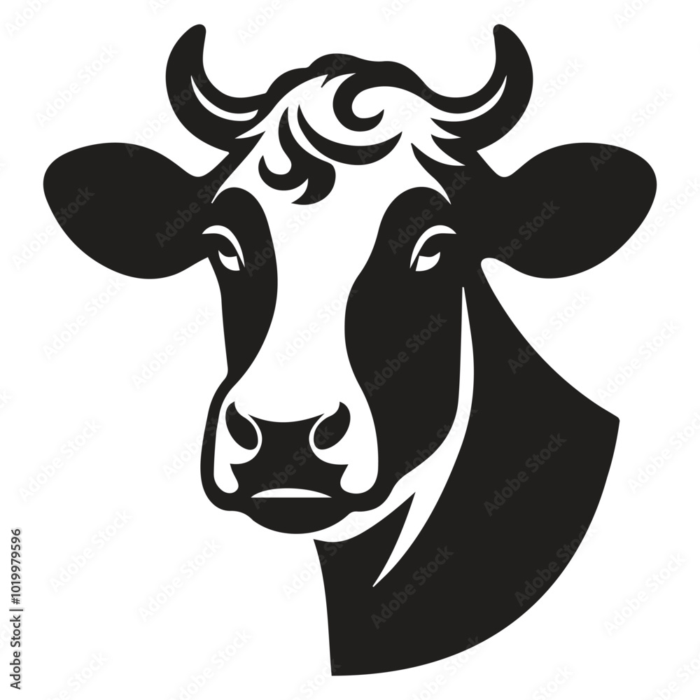 Vector of cow head design on white background