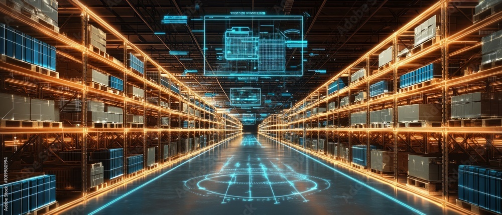 Fototapeta premium The Digital Inventory, Digital Supply Chain Management