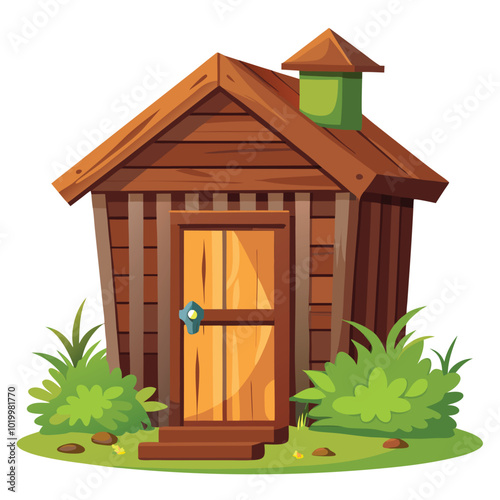 A rustic house vector illustration isolated on a white background