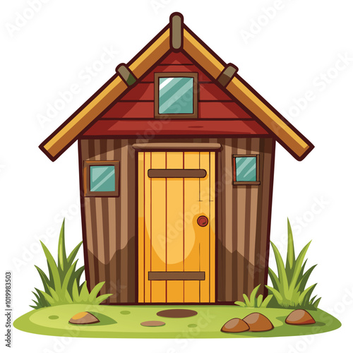 A rustic house vector illustration isolated on a white background