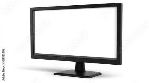 Modern Blank Computer Monitor on Stand