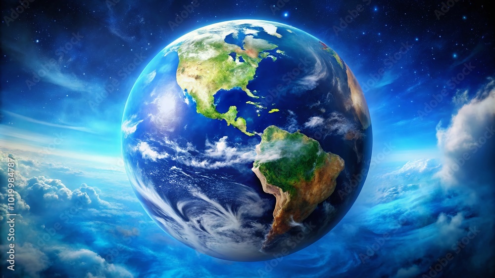 Stunning Blue Marble Earth Photo Capturing Planet from Space with Deep Blue Oceans and White Clouds Stunning Blue Marble Earth Photo Capturing Planet from Space with Deep Blue Oceans and White Clouds