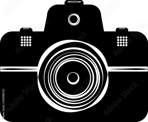 Black, camera, photo, photography, icon, lens, digital, focus, picture, zoom, image, button, 4.5-4.5 inches size of svg vector cut file Cricut silhouette design for t-shirt car decor sticker etc.