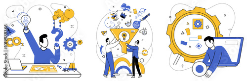 Modern product vector illustration. The presentation modern products is art, showcasing aspirations for excellence Innovation is engine propels luxury train modern product performance