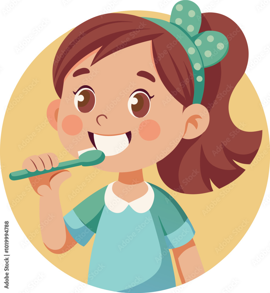 girl brushing teeth vector illustration graphic design girl brushing teeth vector illustration graphic design