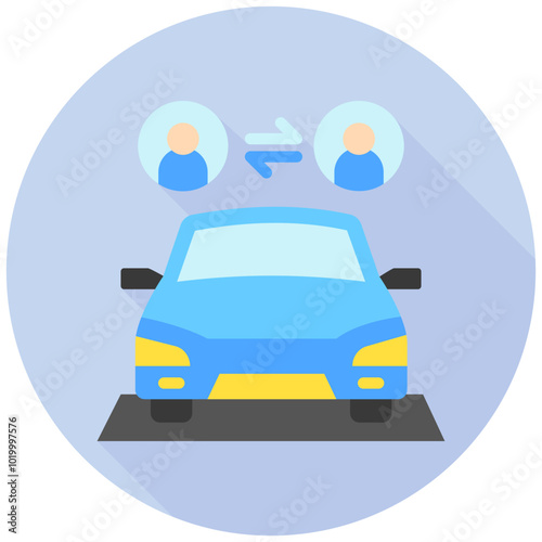 Carpool rounded multi color icon, use for UI, UX, app and web development, digital or print. for industry, education, construction, transportation, traffic management theme.