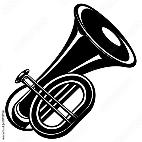 tuba isolated on black