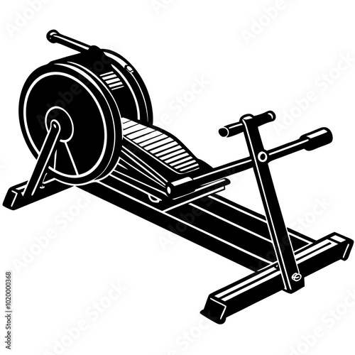 rowing machine line icon vector. rowing machine sign. isolated contour symbol black illustration
