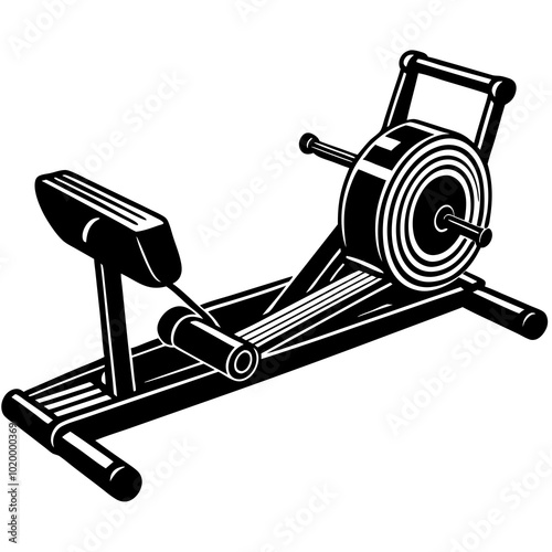 rowing machine line icon vector. rowing machine sign. isolated contour symbol black illustration
