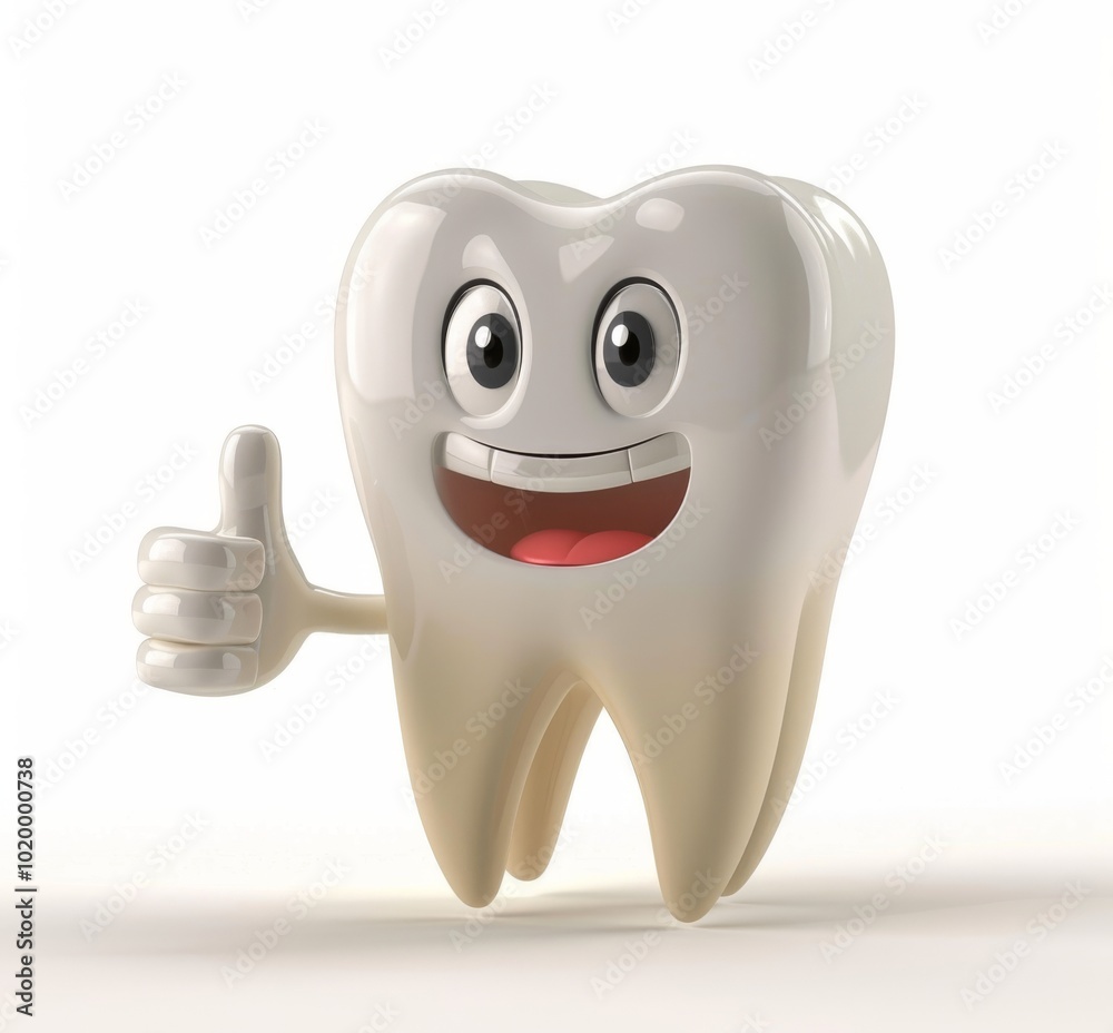 tooth cartoon character smiling and giving thumbs up, clip art white background tooth cartoon character smiling and giving thumbs up, clip art white background