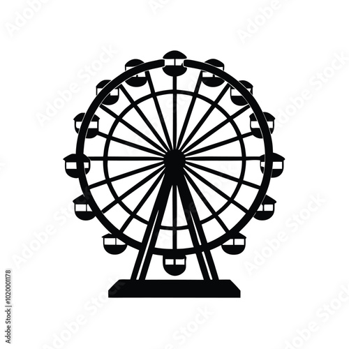 Ferris wheel vector silhouette