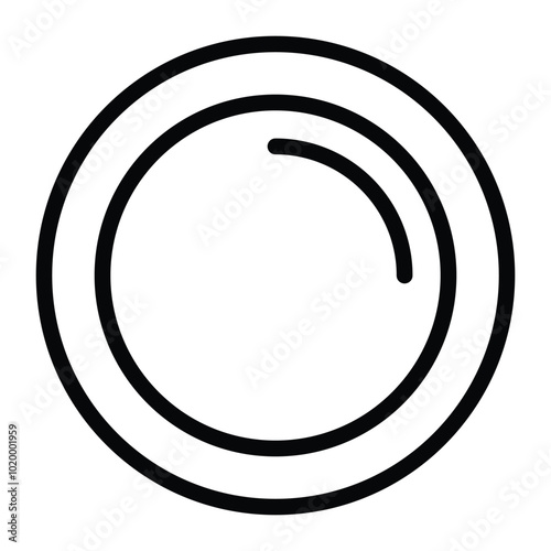Lens Icon Outline Style. Editable Stroke Icon.