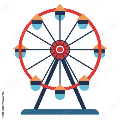 Ferris wheel vector illustration isolated on a white background