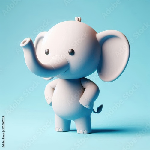 3d Cute Baby Elephant photo