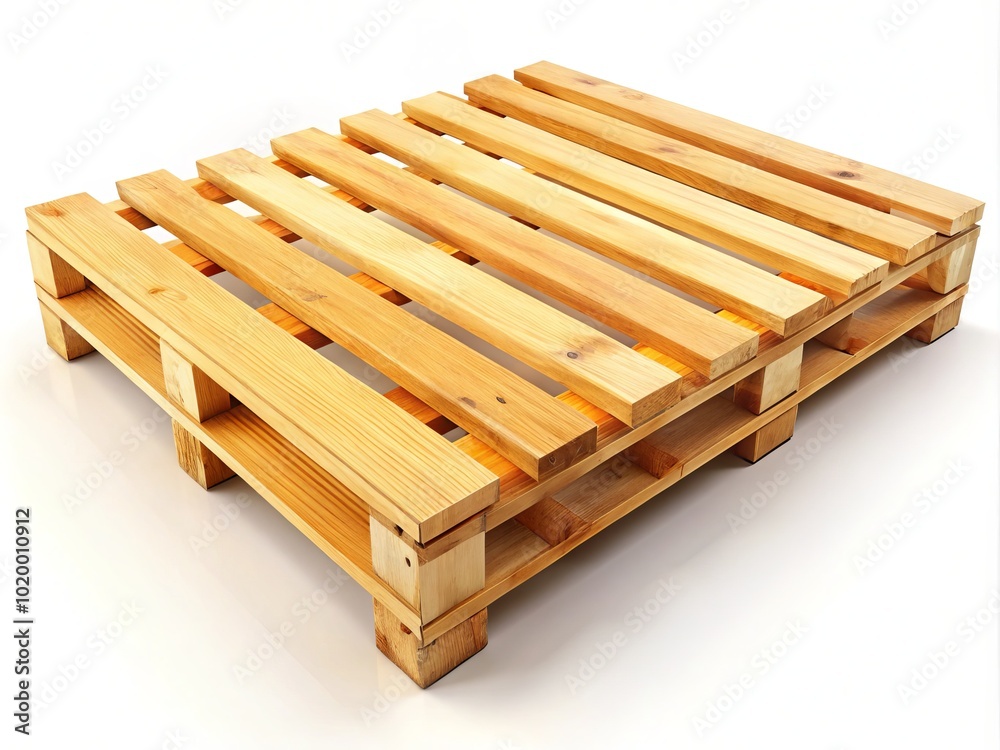 Wooden Pallet Isolated on White Background for Versatile Use in Shipping and Storage Solutions Wooden Pallet Isolated on White Background for Versatile Use in Shipping and Storage Solutions